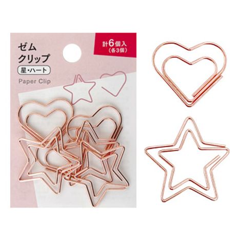 ゼムクリップ６Ｐ　星・ハートの画像