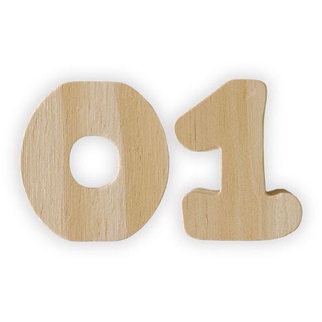 木製　数字積み木　２Ｐ　０，１の3番目の写真
