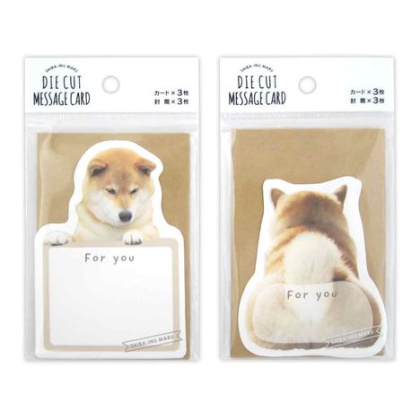柴犬まるダイカットメッセージカードの画像