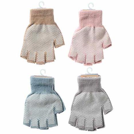 のびのび指切り手袋　無地　スモーキーの2番目の写真