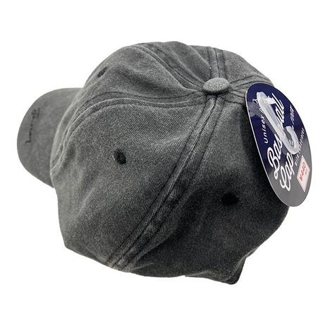 ウォッシュ加工ＣＡＰひさし刺繍ＢＫの2番目の写真