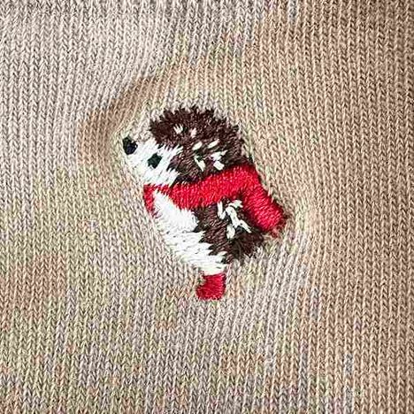 婦人　ハリネズミ刺繍　ショートクルーの3番目の写真
