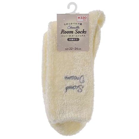 婦人シェニールルーム靴下刺繍付ＩＶの画像
