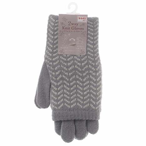 婦人２ＷＡＹ手首長ニット手袋ＧＹの画像