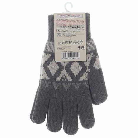 紳士タッチニット手袋幾何柄ＣＹの2番目の写真