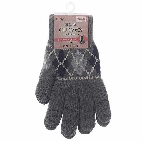 婦人タッチニット手袋アーガイルＣＹの商品画像