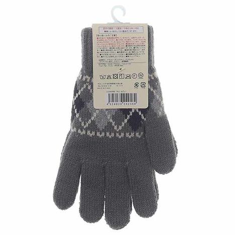 婦人タッチニット手袋アーガイルＣＹの2番目の写真