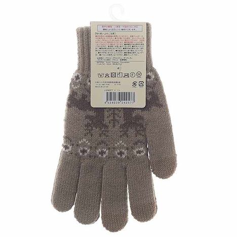 婦人タッチニット手袋トナカイ柄ＢＥの2番目の写真