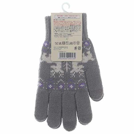 婦人タッチニット手袋トナカイ柄ＧＹの2番目の写真