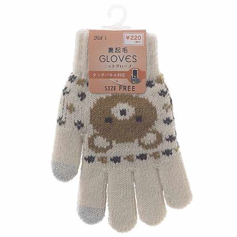 ＫＩＤＳタッチニット手袋くま柄ＩＶの画像