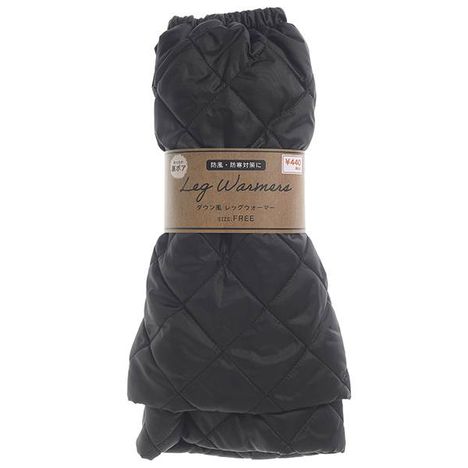 ダウン風レッグウォーマー裏ボアＢＫの画像