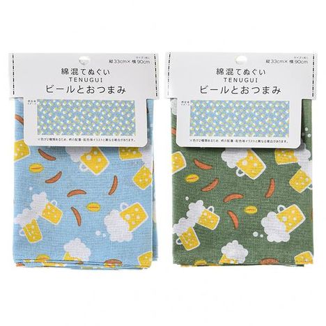 綿混手拭い　ビールとおつまみの商品画像