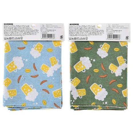 綿混手拭い　ビールとおつまみの2番目の写真