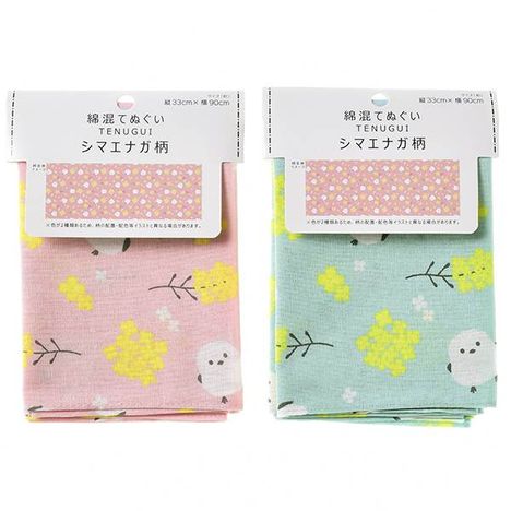 綿混手拭い　シマエナガ柄の商品画像