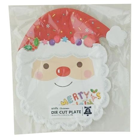 ダイカットプレート４Ｐキッズ　サンタ型の商品画像