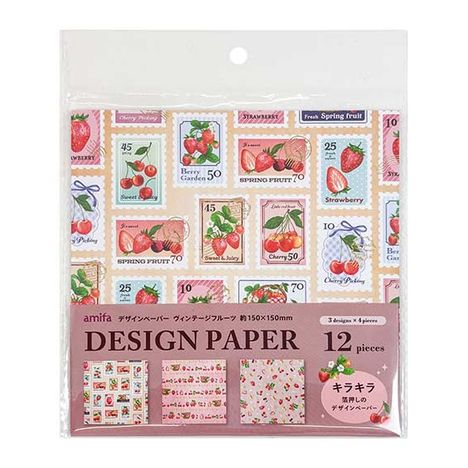 デザインペーパー１２Ｐ　フルーツの商品画像