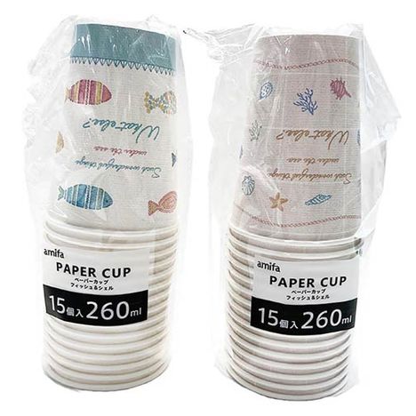 ペーパーカップ２６０ＭＬ１５Ｐフィッシュの商品画像