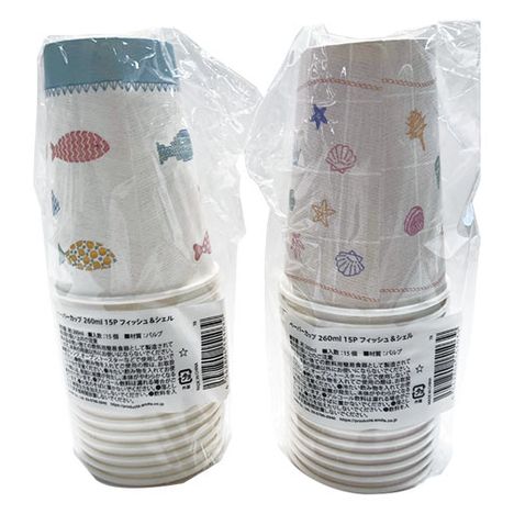 ペーパーカップ２６０ＭＬ１５Ｐフィッシュの2番目の写真