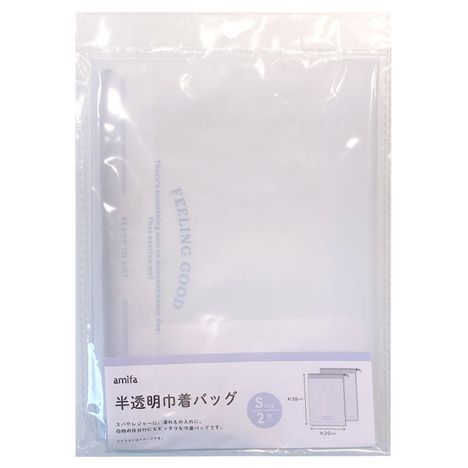 半透明巾着バッグ　Ｓ　２Ｐの商品画像