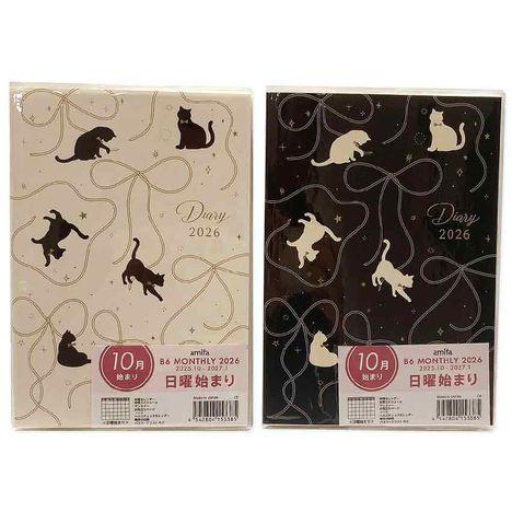 ２６ダイアリー　Ｂ６　ねことリボンの商品画像