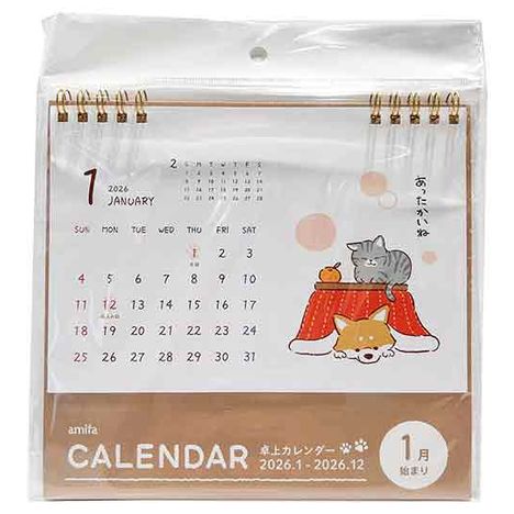 ２６卓上カレンダー　ゆるかわアニマルの商品画像