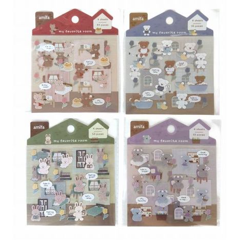 ミニシートシール４シートアニマル部屋デコの商品画像