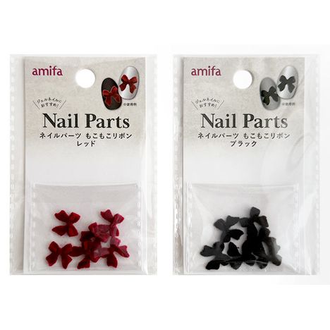 ネイルパーツ　６Ｐ　もこもこリボンの商品画像