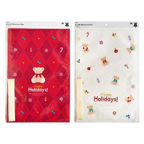 ダブル不織布バッグ　ホリデーベアの商品画像