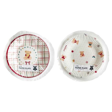 ペーパープレート８Ｐ　ホリデーベアの商品画像