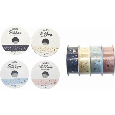 サテンリボン　スター　２０ｍｍｘ１．５ｍの商品画像