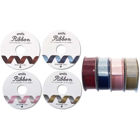 リバーシブルリボン　１８ｍｍｘ１．５ｍの商品画像