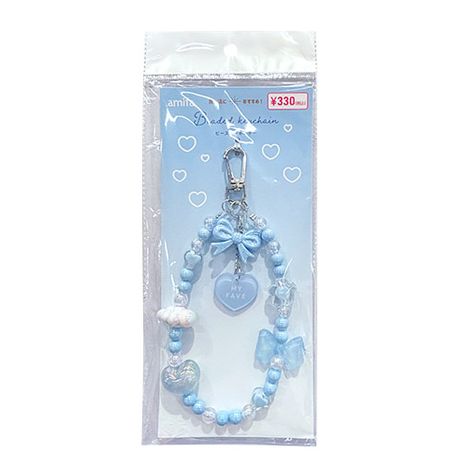 ビーズキーホルダーリボンハートＢＬの商品画像