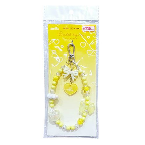 ビーズキーホルダーリボンハートＹＥの商品画像