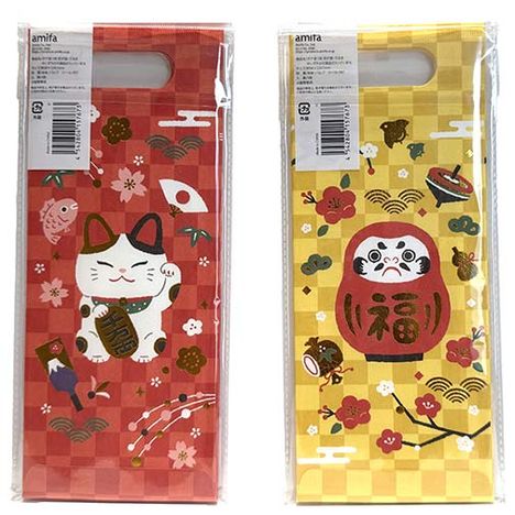 万型封筒３枚　招き猫・だるまの2番目の写真