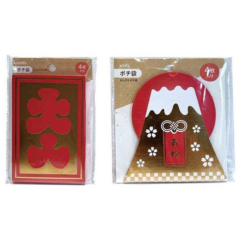 ポチ袋４枚　きんぴかポチ袋の商品画像