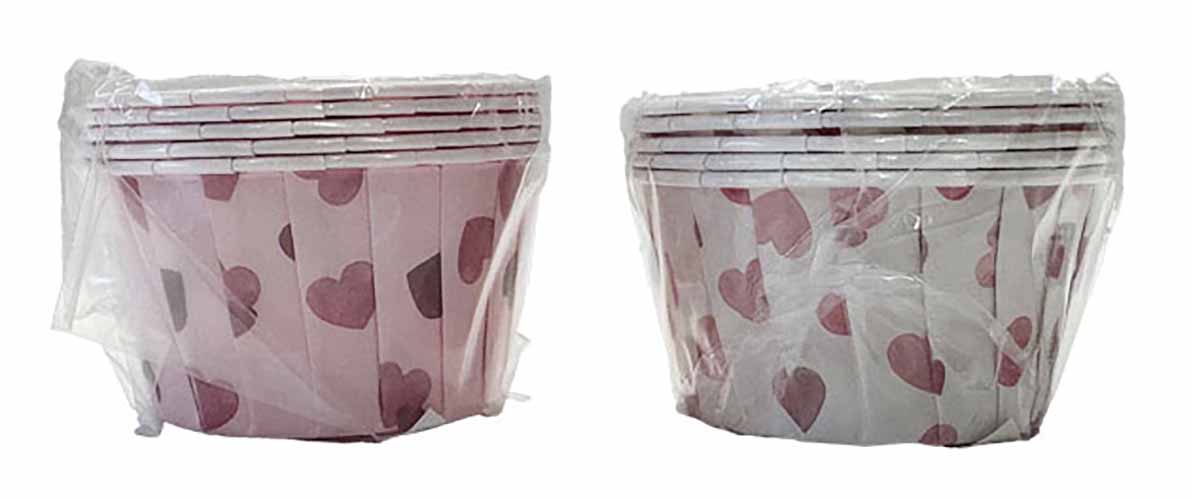 ギャザーカップ　Ｍ　５Ｐ　水彩ラテハートの商品画像