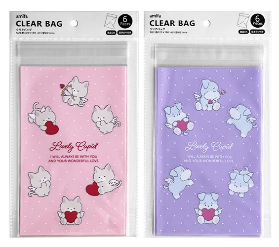 クリアバッグ　Ｍ　６Ｐ　キューピッドの商品画像
