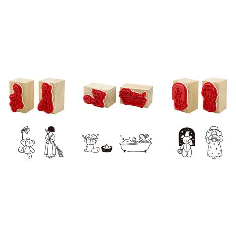 木製ハンコ　プチベアと女の子３の3番目の写真