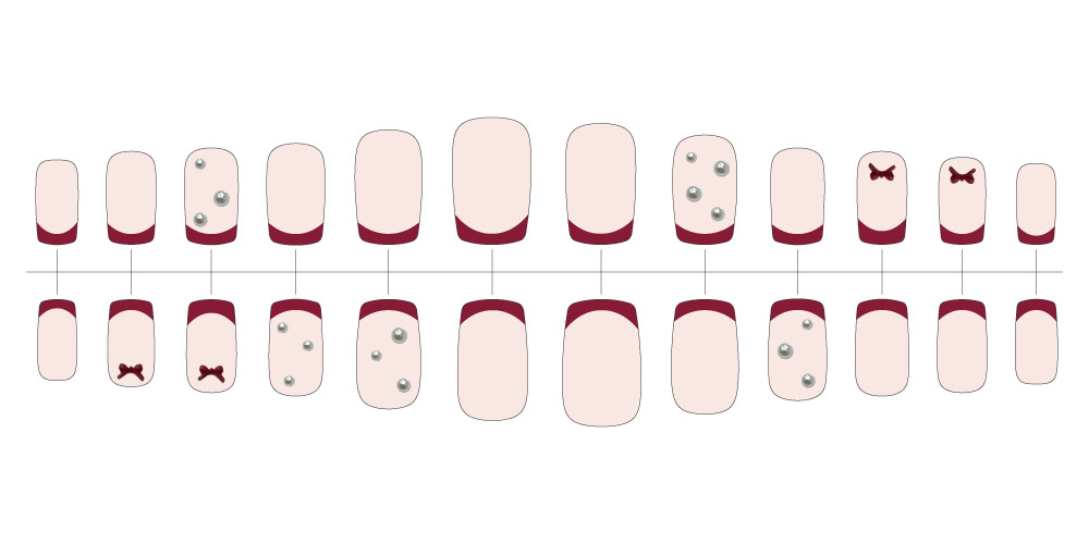ネイルチップ（ハンド）ボルドーの4番目の写真