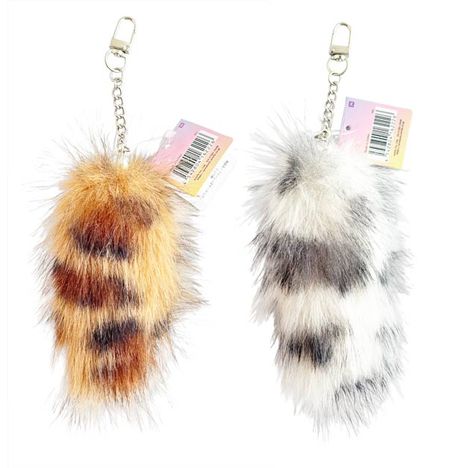 ファーしっぽキーホルダー　ヒョウ柄の2番目の写真