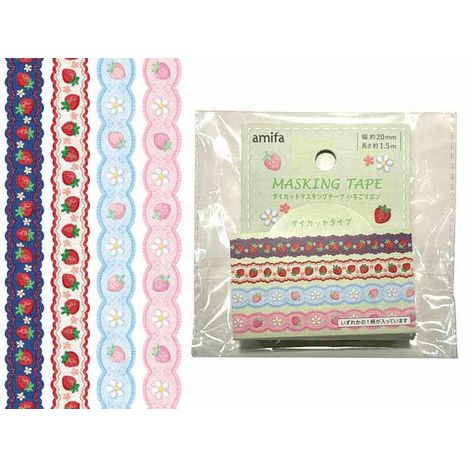 ダイカットマステ　２０ｍｍ　いちごリボンの商品画像