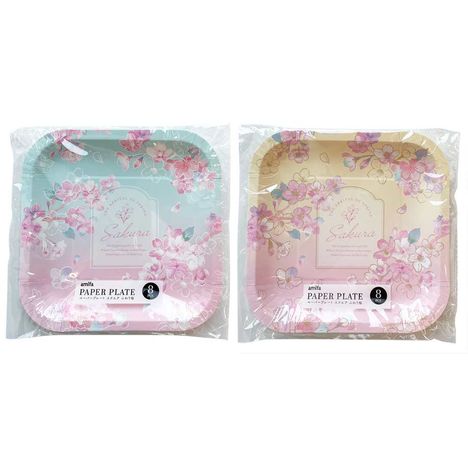 ペーパープレート　８Ｐ　スクエア　さくらの商品画像