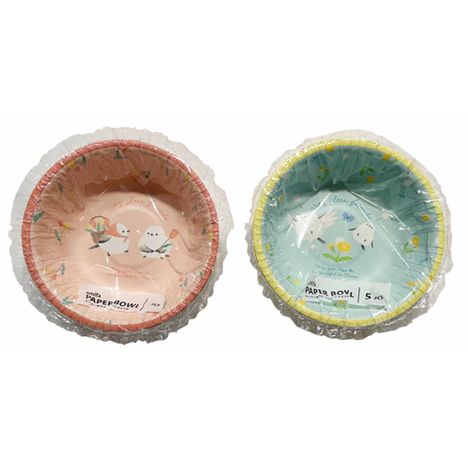 ペーパーボウル　５Ｐ　フラワーシマエナガの画像