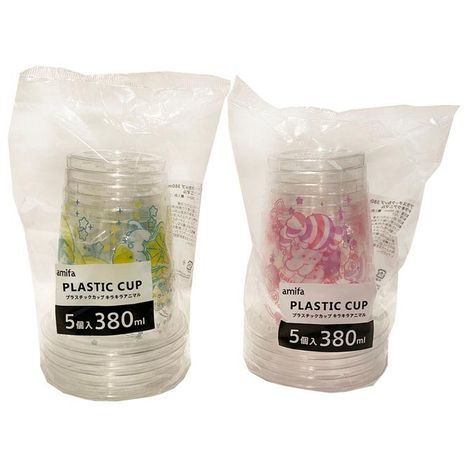 プラスチックカップ３８０ｍｌ　５Ｐアニマルの商品画像