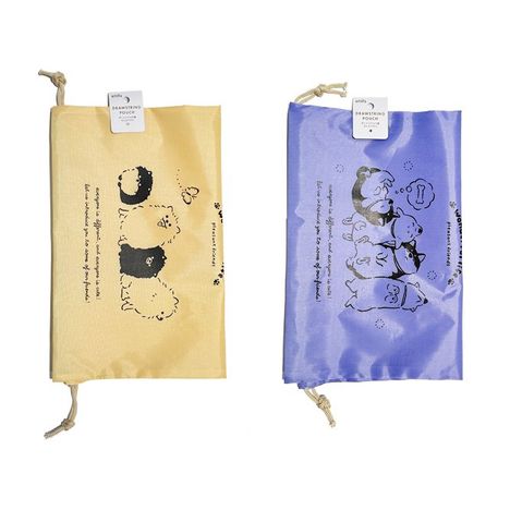 ポリエステル巾着　Ｌ　犬とおでかけの商品画像