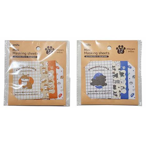 ミニマスキングシート１２Ｐ犬とおでかけの商品画像