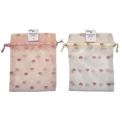 巾着　チュール　ハートの画像