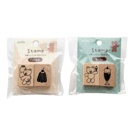 木製ハンコ　２Ｐ　おやつベアの商品画像