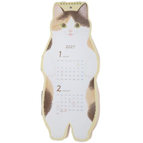 ２７壁掛けカレンダー　ダイカットキャッツの画像