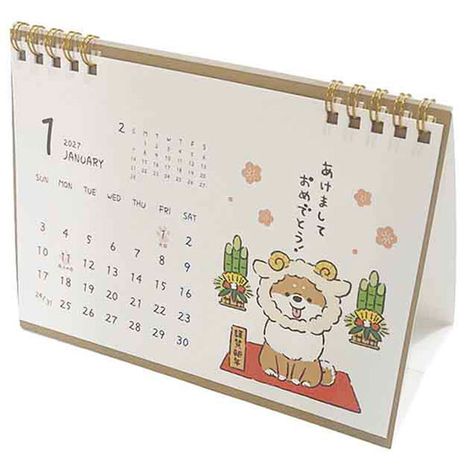 ２７卓上カレンダー　ゆるかわアニマルの画像